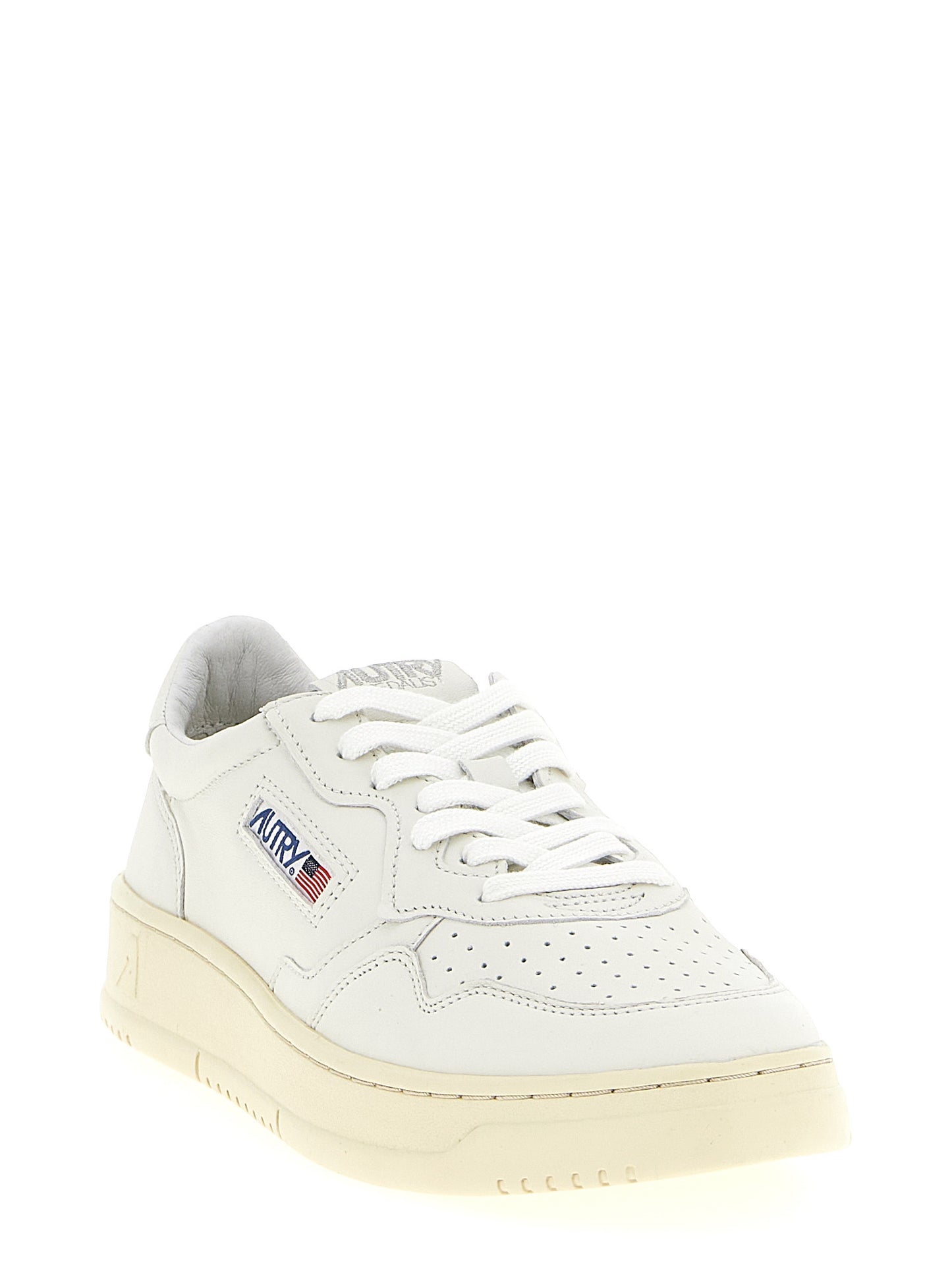 Autry White Goatskin Low Top Sneakers