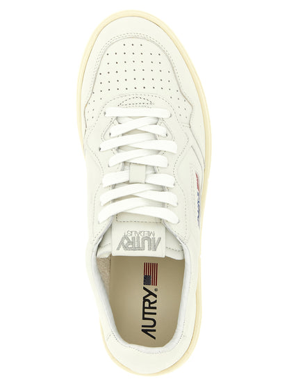 Autry White Goatskin Low Top Sneakers