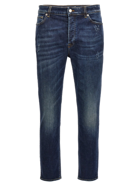 Jeans by Department 5 for men in stretch denim cotton blue presents a refined pantology silhouette, artfully defined by a refined pantology , long, and a sophisticated .