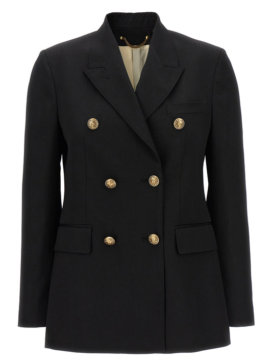 Blazer by Golden Goose for women in viscose cupro & virgin wool black features an stylish silhouette, showcasing a sophisticated and stylish for a truly stylish finish.
