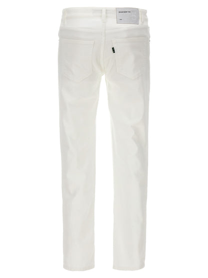 Department 5 White Cotton Straight-Leg Jeans