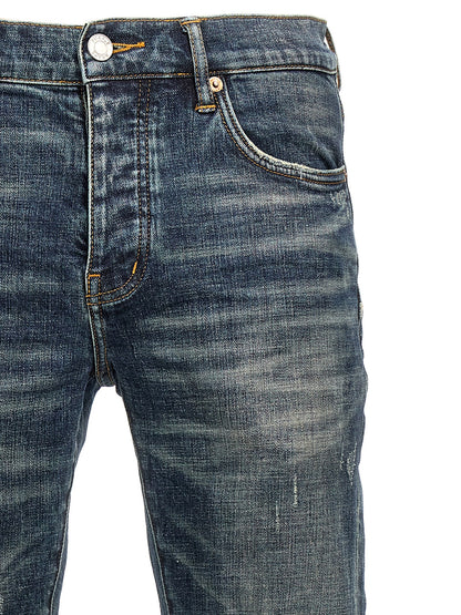 PURPLE Blue Cotton Flared Jeans