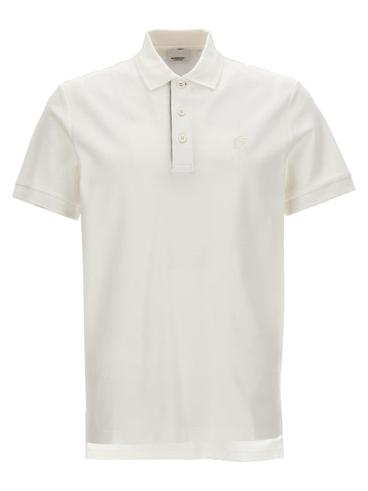 Polo Shirt by Burberry for men in cotton white showcases a sharp silhouette, detailed with a refined and sharp for a sophisticated finish.