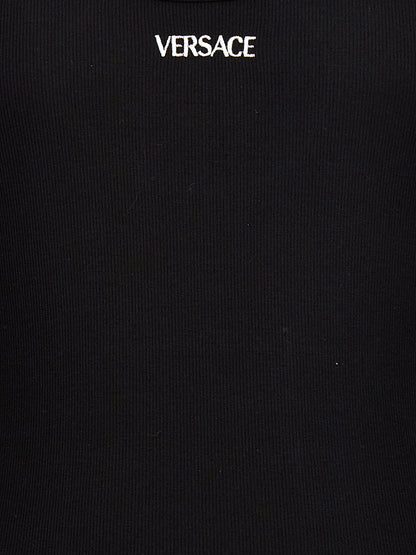 Versace Black Cotton Sleeveles T-Shirt