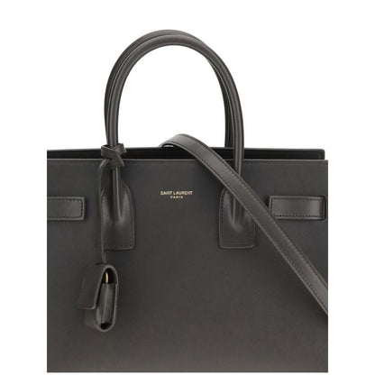 Saint Laurent Gray Calf Leather Bos Taurus Handbag