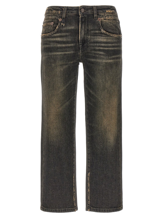 Jeans by R13 for women in stretch denim cotton black features a refined silhouette with a refined straight & boyfriend, defined by a and a refined long for a refined finish.