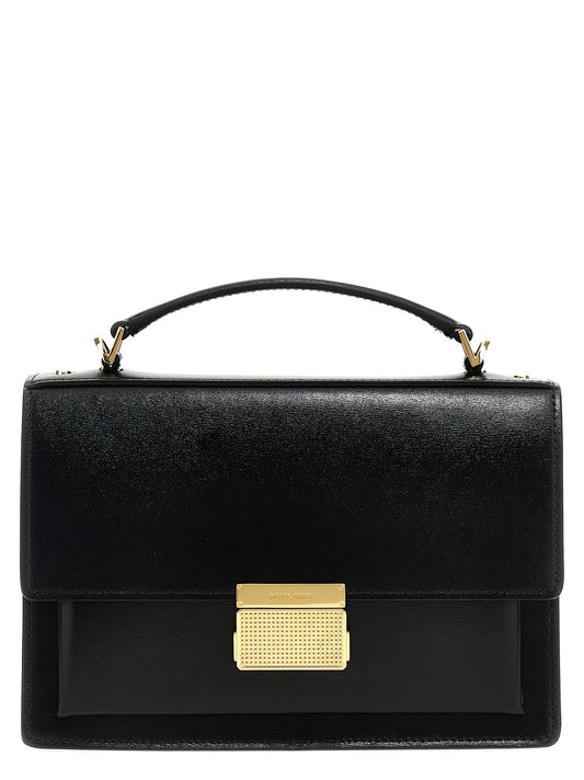 Handbag by Golden Goose for women in leather & metal black features an refined silhouette, showcasing a secure clip, ample , and versatile shoulder-strap, handle & adjustable-strap for a sophisticated refined aesthetic.