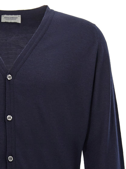 JOHN SMEDLEY Blue Wool Cardigan