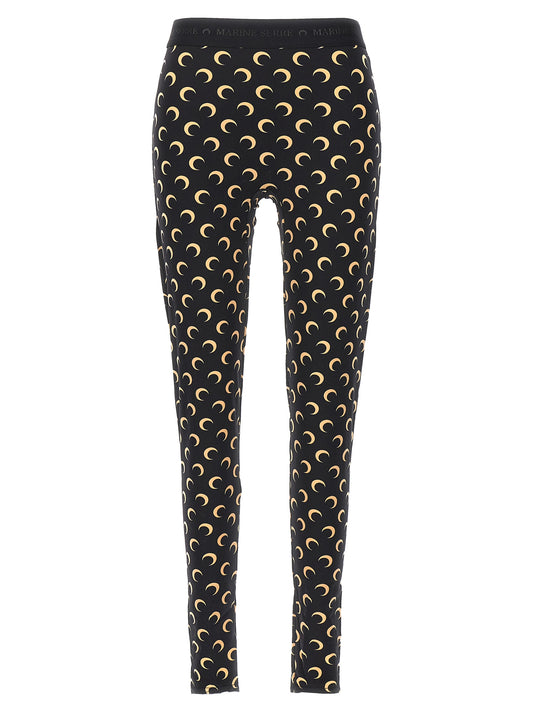 Marine Serre Black Polyamide Leggings