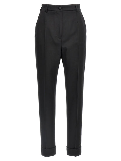 Dolce & Gabbana Black Virgin Wool Dress Pants