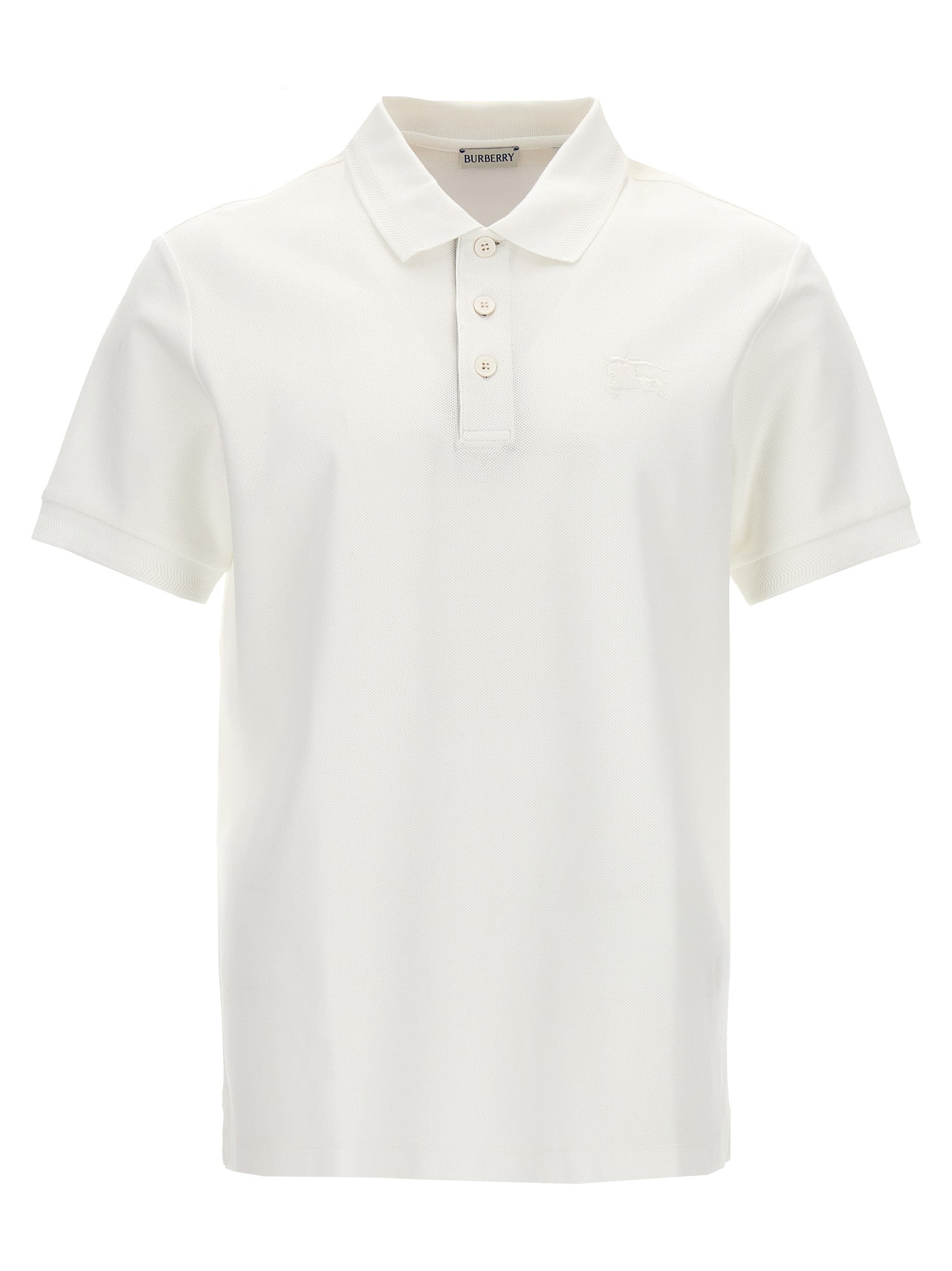 Polo Shirt by Burberry for men in cotton white showcases a enviable silhouette, featuring a refined and short-sleeve for a enviable finish.