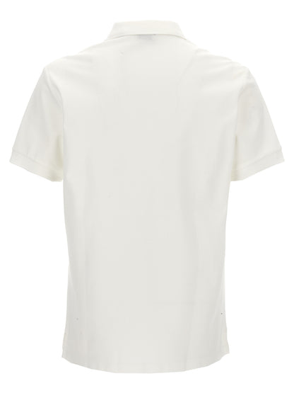 Polo Shirt by Burberry for men in cotton white showcases a sharp silhouette, detailed with a refined and sharp for a sophisticated finish.