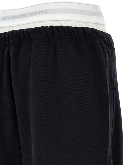 T BY ALEXANDER WANG Black Cotton Joggers (Workout Pants)