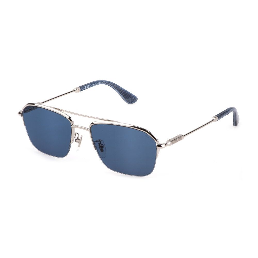 Police Gray Metal Sunglasses