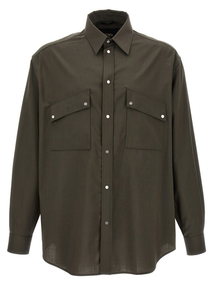 Fendi Bicolor Wool Blouse