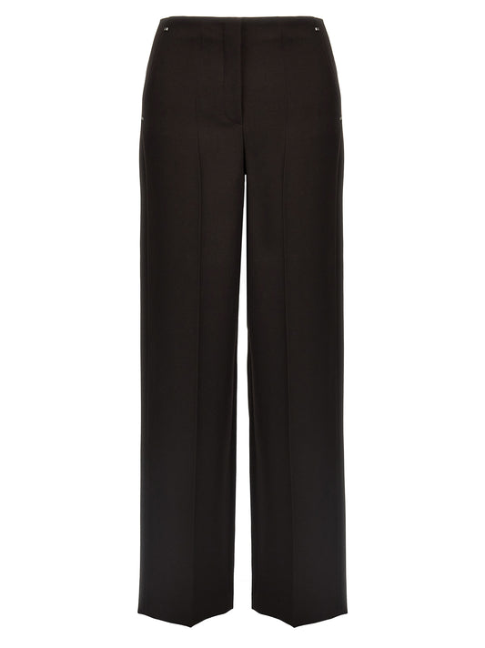 Trousers by Fendi for women in virgin wool purple features an on trend silhouette, showcasing a sophisticated with a long and for an on trend finish.