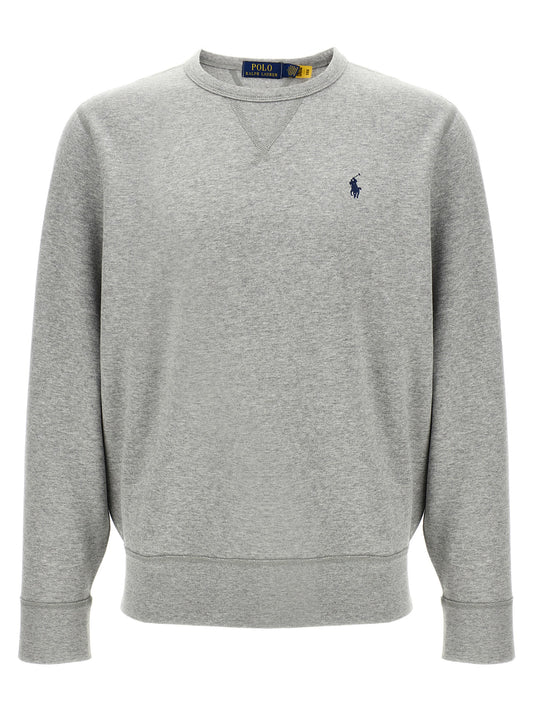 Sweatshirt by Polo Ralph Lauren for men in cotton polyester gray features a unrivaled silhouette with a refined crew neckline and unrivaled detailing for a sophisticated look.