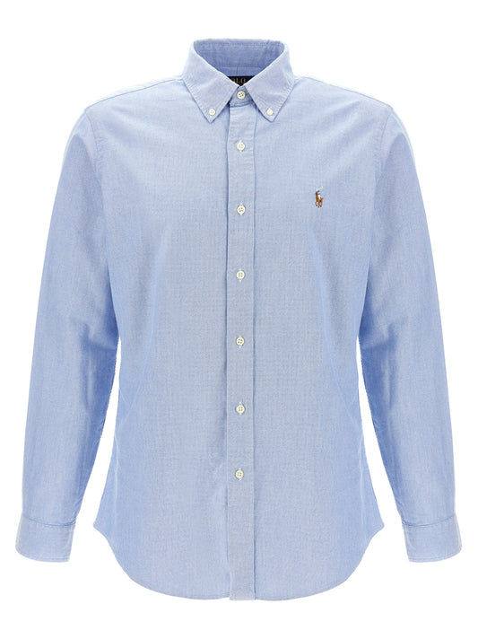 Shirt by Polo Ralph Lauren for men in cotton light-blue, featuring a nuanced and nuanced for a sophisticated finish.