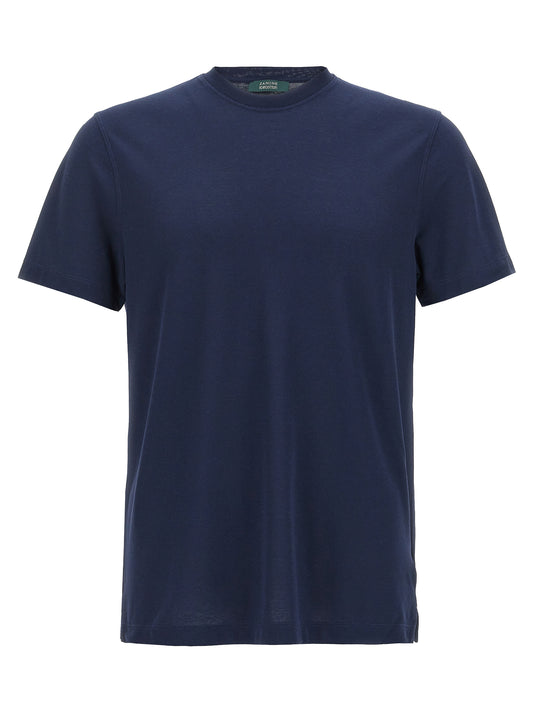 T-Shirt by ZANONE for men in cotton blue features an on trend silhouette, perfectly showcasing a on trend short-sleeve and for an elevated aesthetic.