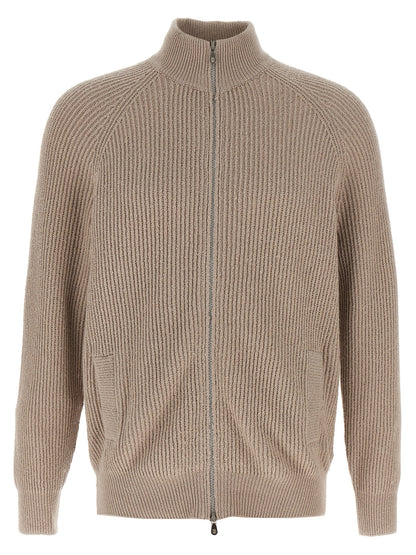 Brunello Cucinelli Beige Cotton Cardigan