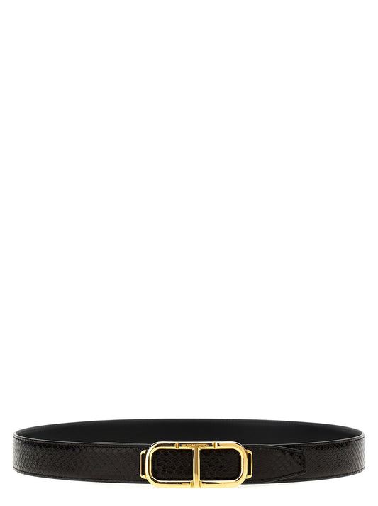 Belt by Tom Ford for men in python leather black, brown, multicolor, signature & print features a artisanal-chic design, artfully capturing the essence of the Python Leather Belt with a artisanal-chic finish.