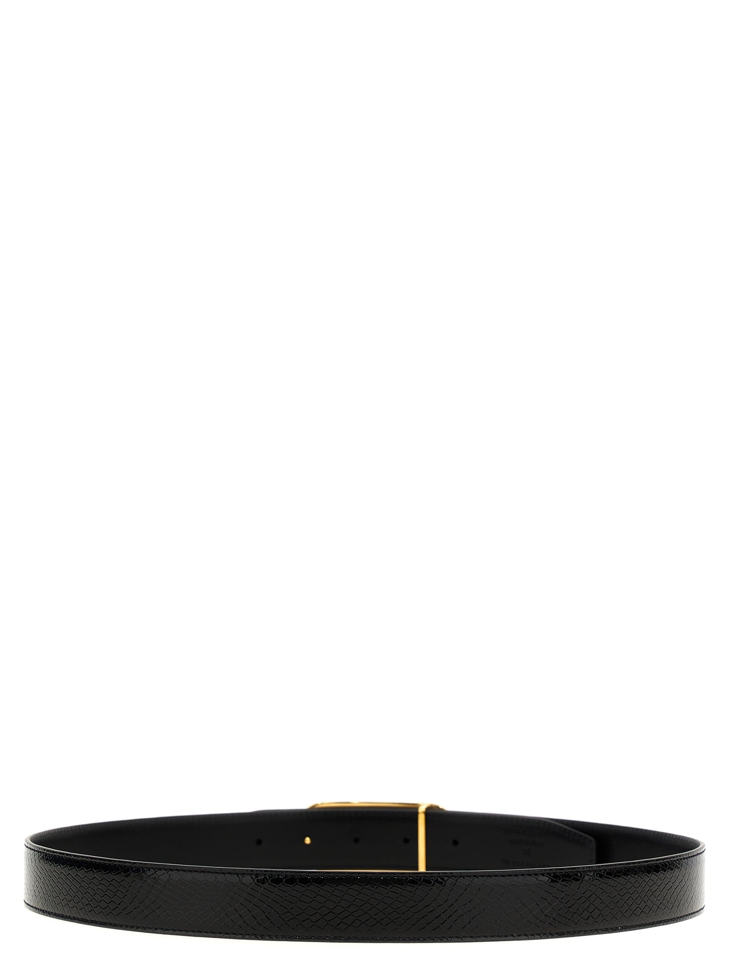 Belt by Tom Ford for men in patent python leather black & print features a bohemian chic silhouette, showcasing the bohemian chic Patent Python Leather Belt design with a sophisticated bohemian chic finish.