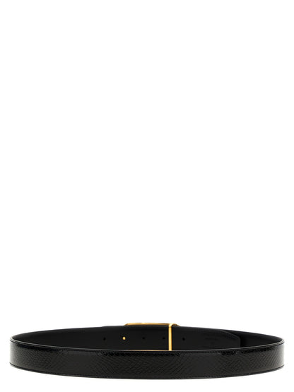 Belt by Tom Ford for men in patent python leather black & print features a bohemian chic silhouette, showcasing the bohemian chic Patent Python Leather Belt design with a sophisticated bohemian chic finish.