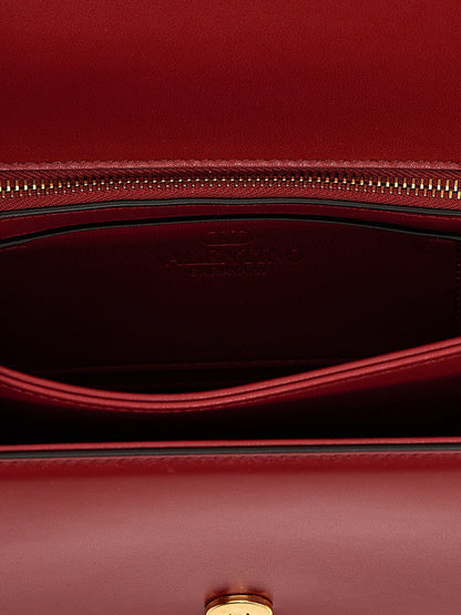 Valentino Garavani V Logo Calfskin Leather 2-in-1 Shoulder & Crossbody Flap Bag - Multicolor Red Signature