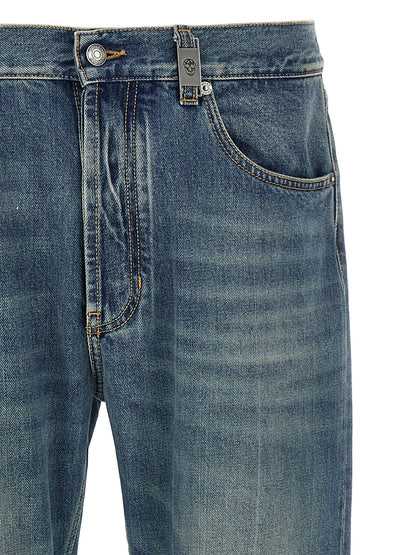 Jeans by Alexander McQueen for men in denim cotton blue features a refined silhouette with a refined straight-leg, defined by a and a refined long for a refined finish.
