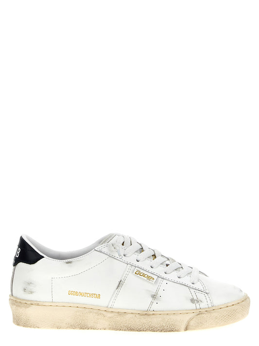 Sneakers by Golden Goose for women in cowhide leather blue presents a sumptuous silhouette, artfully capturing the essence of the Women's Low Top Cowhide Leather Sneakers with its sumptuous low-top style design.