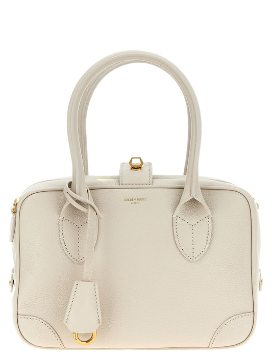 This Handbag by Golden Goose for women in viscose & synthetic fur and white presents a sculptural silhouette featuring a secure zipper, ample , and versatile shoulder-strap, adjustable-strap & handle for a sculptural finish.