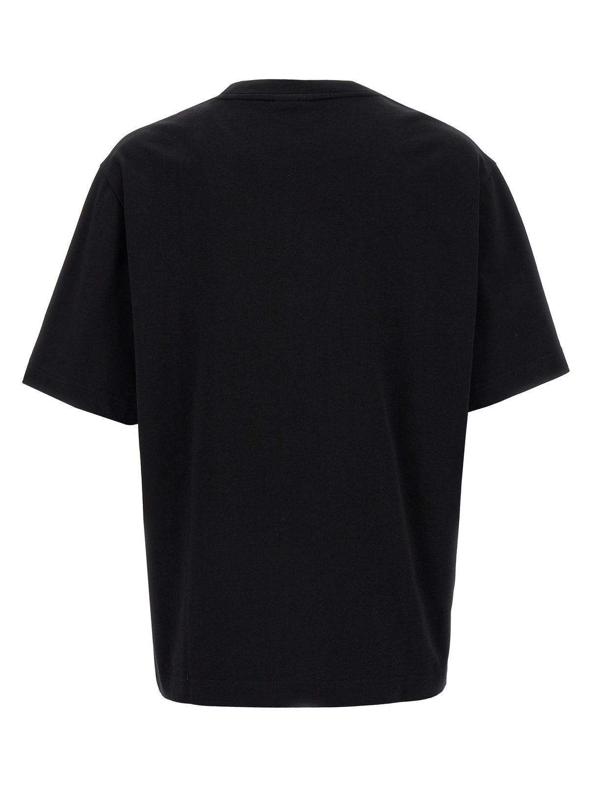 T-Shirt by Maison Kitsuné for men in cotton black showcases a fashionable silhouette, elegantly detailed with a fashionable and crew neckline for a sophisticated, high-fashion look.