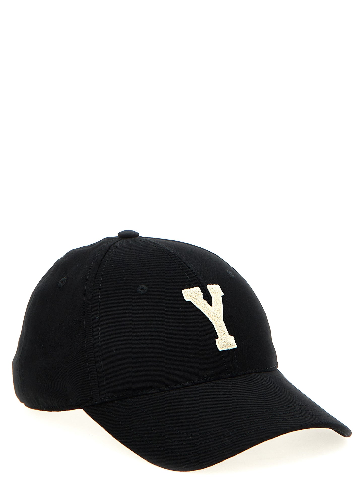 Saint Laurent College Cotton Baseball Cap - Black