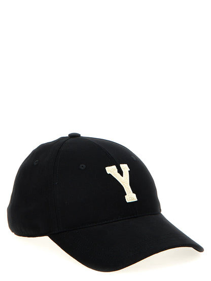 Saint Laurent College Cotton Baseball Cap - Black