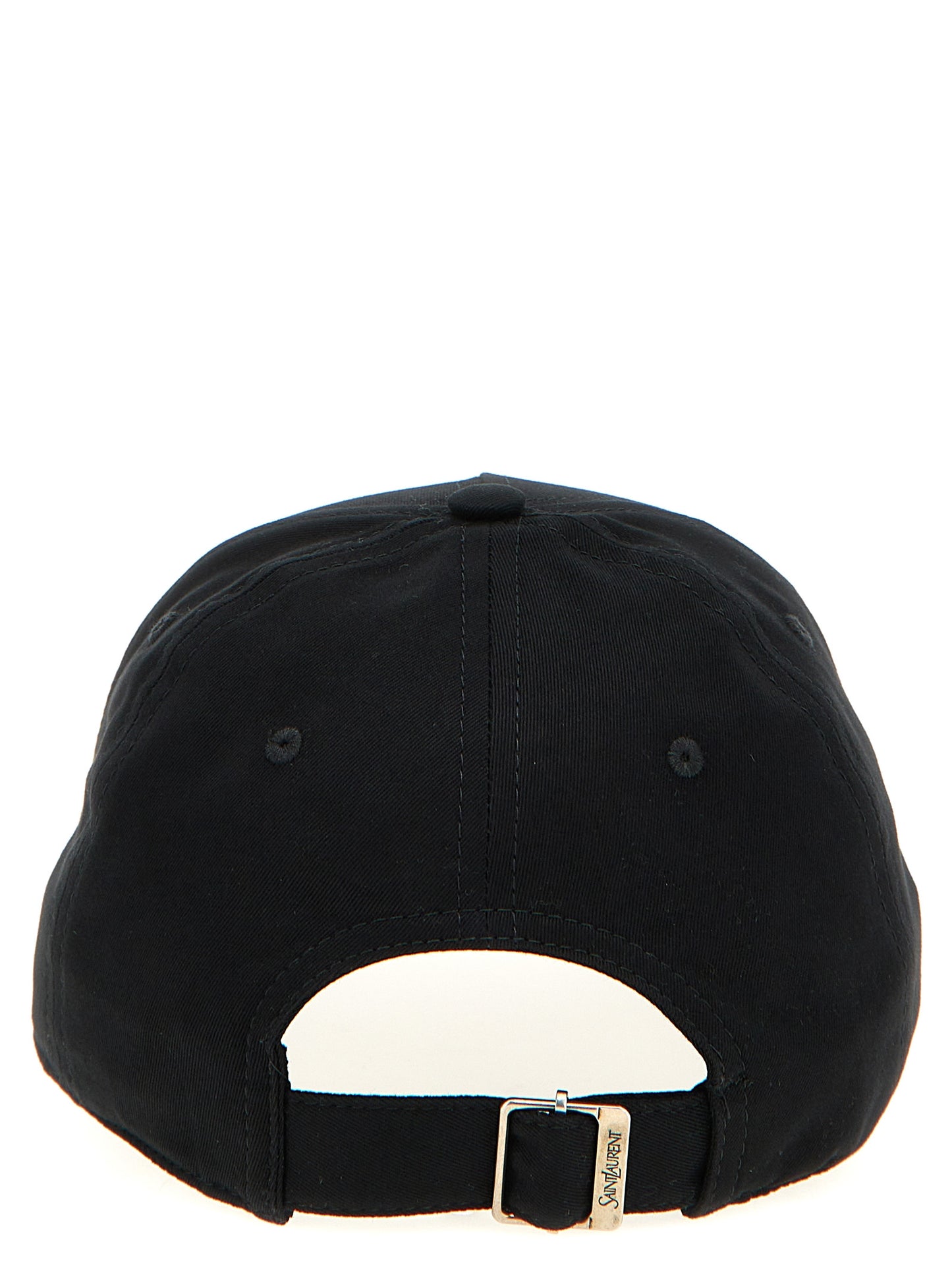 Saint Laurent College Cotton Baseball Cap - Black
