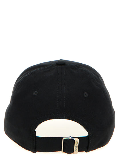Saint Laurent College Cotton Baseball Cap - Black