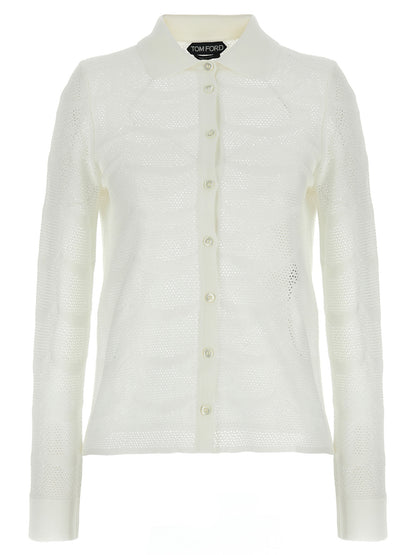 Tom Ford White Cotton Cardigan