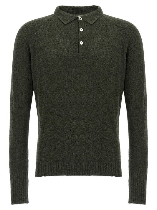 Polo Shirt by MA'RY'YA for men in polyamide modacrylic & cotton bicolour & green presents a crisp silhouette, artfully detailed with a crisp and crisp .