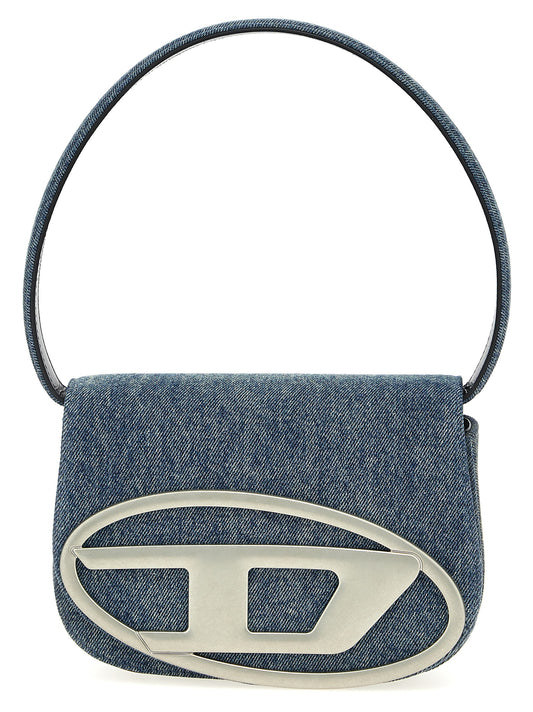 Shoulder Flap Bag by Diesel for women in denim cotton blue features a statuesque silhouette, showcasing a secure flap & magnetic and statuesque with versatile shoulder-strap & adjustable-strap for a statuesque finish.