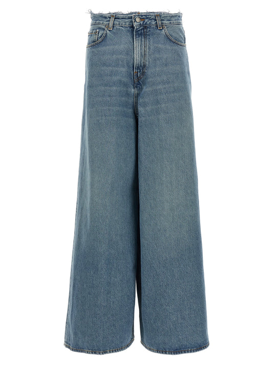 Jeans by Haikure for women in denim cotton blue features a refined silhouette with a refined relaxed-fit & wide, defined by a and a refined long for a refined finish.