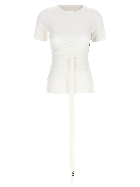 Activewear T-Shirt by Y-3 for women in lyocell bicolour, black & white features a versatile silhouette, showcasing a versatile crew neckline and short-sleeve detailed with high-performance for a premium look.