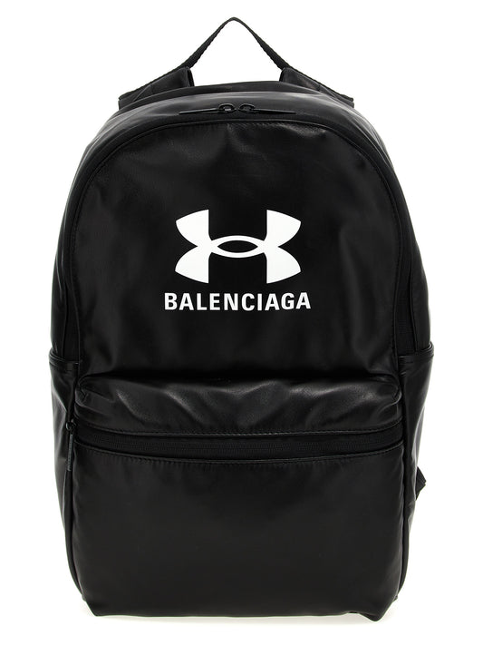 Backpack by Balenciaga for men in lamb leather bicolour, black, white & print features a architectural Lamb Leather Backpack design with a secure zipper, ample external-pockets, and versatile backpack-strap, adjustable-strap & handle for a architectural finish.