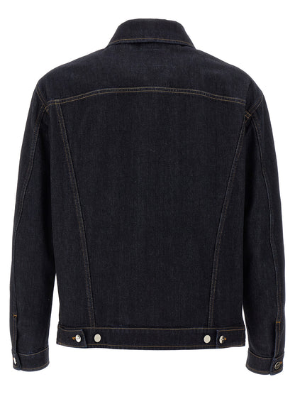 Trucker Jacket by Fendi for men in denim cotton blue presents a effortlessly chic silhouette, showcasing a sophisticated shirt-collar neckline and premium pockets for a truly effortlessly chic finish.