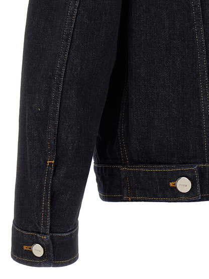 Trucker Jacket by Fendi for men in denim cotton blue features an contemporary silhouette, showcasing a sophisticated and contemporary pockets for a truly refined look.