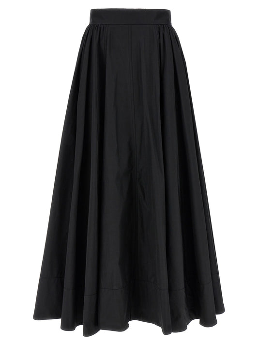 Skirt by The Andamane for women in cotton polyester black showcases a dramatic silhouette, artfully capturing the essence of the Women's Cotton Polyester Skirt in a dramatic mini cut for a refined look.