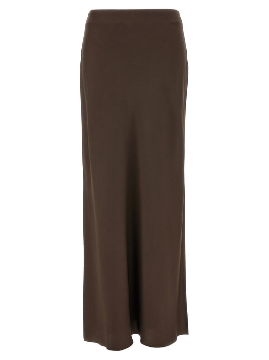 Skirt by Brunello Cucinelli for women in acetate & viscose brown features a contoured silhouette from the Women's Acetate & Viscose Skirt collection, characterized by its contoured mini for a contoured finish.