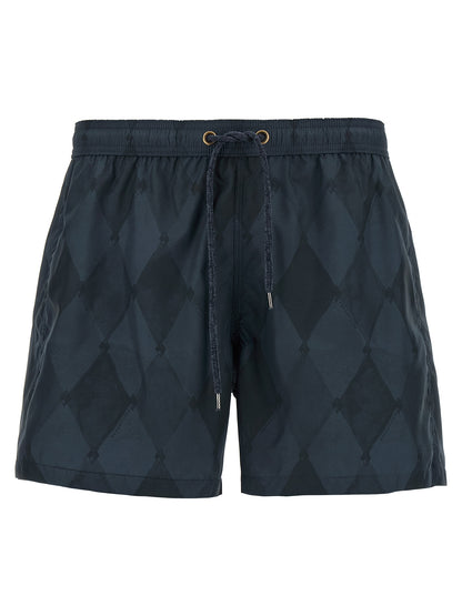 Ballantyne Blue Polyester Swim Shorts