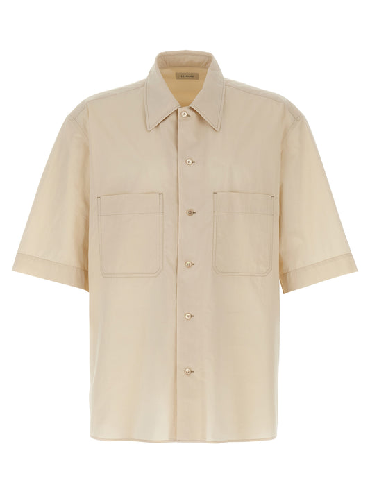 Shirt by Lemaire for men in cotton beige features an polished silhouette, showcasing a sophisticated and short-sleeve detail for a truly polished finish.