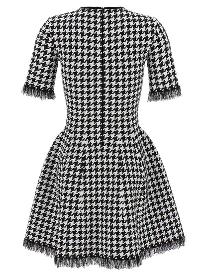 Alexander McQueen Bicolor Viscose Short Dress