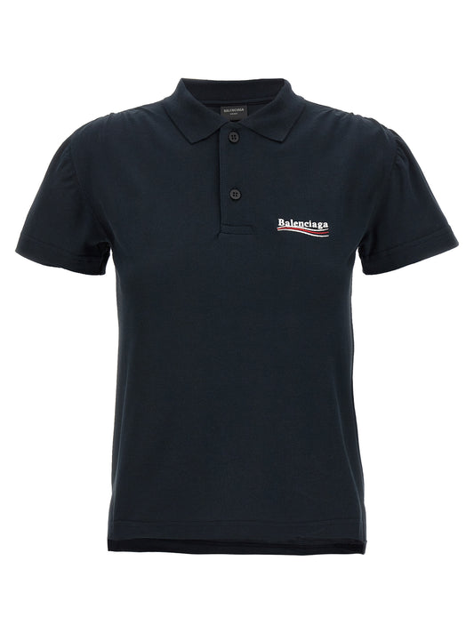 Balenciaga Blue Cotton Polo Shirt